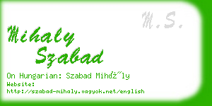 mihaly szabad business card